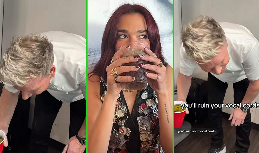 “Gordon Ramsay’s response to Dua Lipa’s widely shared Diet Coke mix.”